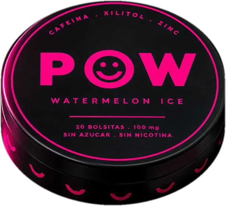 Lata de bolsitas de cafeína POW Watermelon Ice